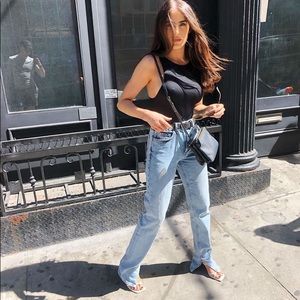 Zara Split Hem Jeans